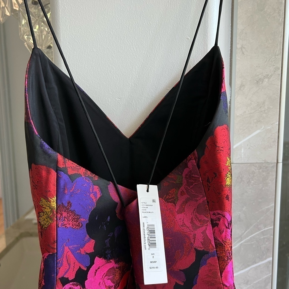 ALICE + OLIVIA TAYLA FLORAL MINI DRESS - Picture 14 of 16